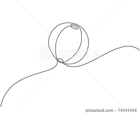 Single one line drawing of a striped circus... - Stock Illustration ...