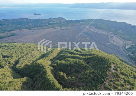 鹿兒島縣鹿兒島市清晨的櫻島 79344200