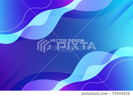 Abstract blue purple gradient wave line vector on dark background. Simple and modern element design. Colorful digital dynamic elegant flow waves. Fluid shapes composition. Futuristic technology 79344858
