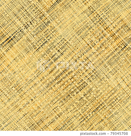 Reticulate Ochre colored seamless pattern. Strips and dots on canvas background.  79345708