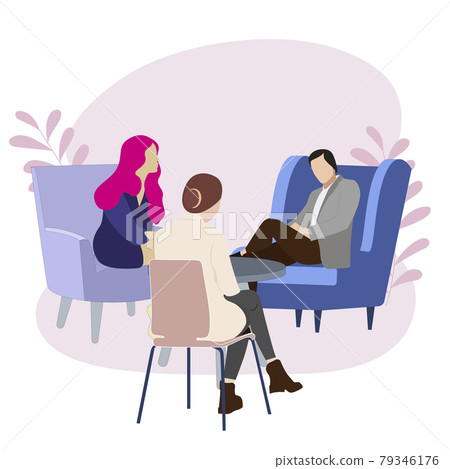Couple being consulted by psychologist, family psychotherapia 79346176