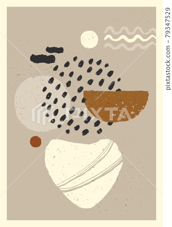 Abstract art minimalist posters set. Scandinavian abstract organic composition in natural earthy colors for wall decoration. Vector hand-painted illustration Abstract art minimalist posters set. Scandinavian abstract organic composition in natural earthy colors for wall decoration. Vector hand-painted illustration 79347529