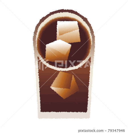 Ice coffee_watercolor style_material Ice coffee_watercolor style_material 79347946