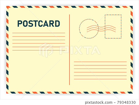 Realistic retro postcard on white background. Vector illustration. Realistic retro postcard on white background. Vector illustration. 79348330