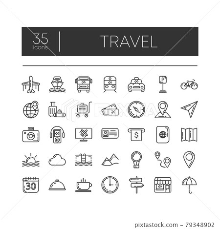 Set of 35 line icons of travel for modern...-插圖素材 [79348902] - PIXTA圖庫