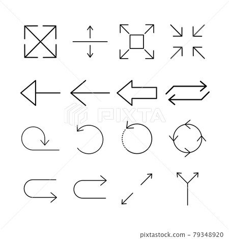 Black lines arrows set. Collection of web signs... - Stock Illustration ...