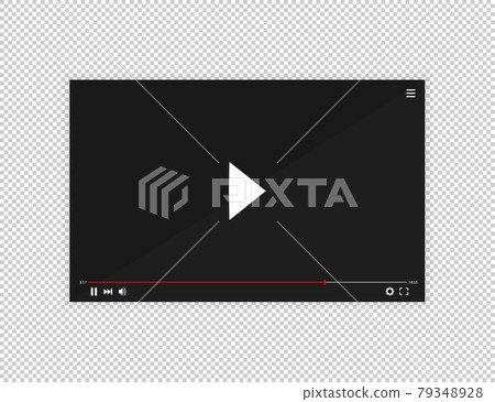 Realistic video player bar. Player video in flat style on a transparent background. Vector 79348928