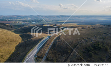 Mountain road in Chechen Republic, North Caucasus, Russia 79349336