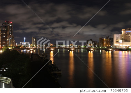 Beautiful night view of Niigata, Japan Beautiful night view of Niigata, Japan 79349795