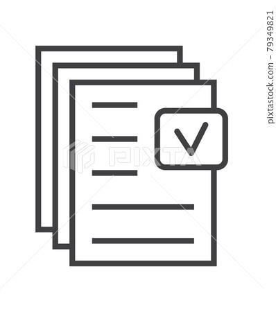 Booklet page icon vector in thin line style. Outline symbol for reference, paper, documents. 79349821