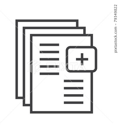 Booklet page icon vector in thin line style. Outline symbol for reference, paper, documents. Booklet page icon vector in thin line style. Outline symbol for reference, paper, documents. 79349822