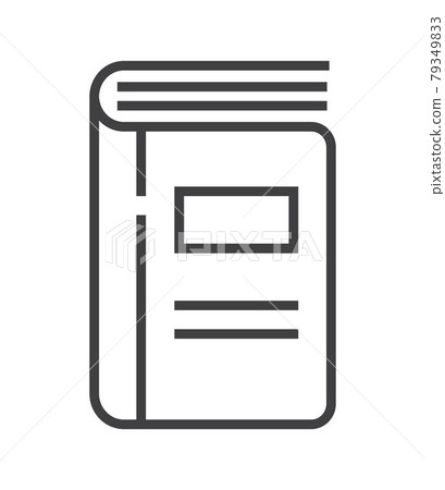Booklet page icon vector in thin line style. Outline symbol for reference, paper, documents. 79349833