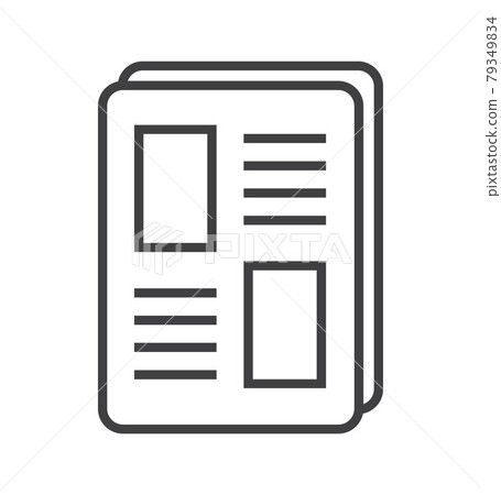 Booklet page icon vector in thin line style. Outline symbol for reference, paper, documents. Booklet page icon vector in thin line style. Outline symbol for reference, paper, documents. 79349834