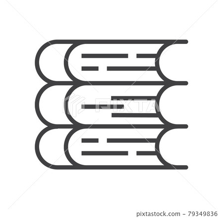 Booklet page icon vector in thin line style. Outline symbol for reference, paper, documents. 79349836