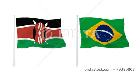 Flags of Brazil and the Republic of Kenya Flags of Brazil and the Republic of Kenya 79350808