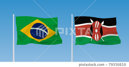 巴西和肯尼亞共和國國旗 79350810