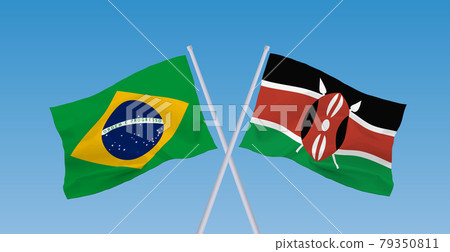 巴西和肯尼亞共和國國旗 巴西和肯尼亞共和國國旗 79350811