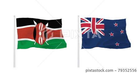 新西蘭和肯尼亞共和國的旗幟 79352556