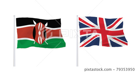 聯合王國和肯尼亞共和國的旗幟 79353950