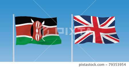 聯合王國和肯尼亞共和國的旗幟 79353954
