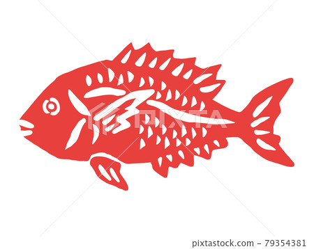 鯛魚復古矢量圖 79354381
