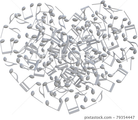 音符心白色高音譜號 CG 插圖切口 79354447