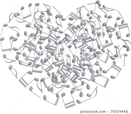 音符心白色 Cg 插圖摳圖 79354448