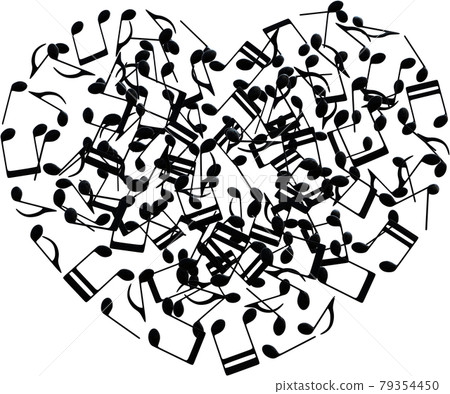 音符心黑色 Cg 插圖摳圖 79354450