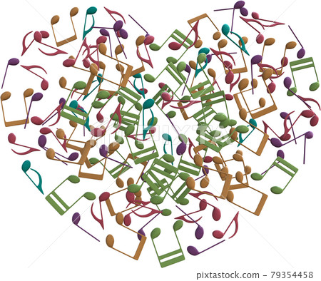 音符心 6 色 CG 插圖摳圖 79354458
