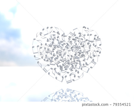 音符心白色 Cg 插圖側 79354521