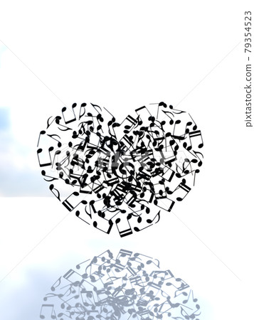 音符心黑色高音譜號 Cg 插圖垂直 79354523