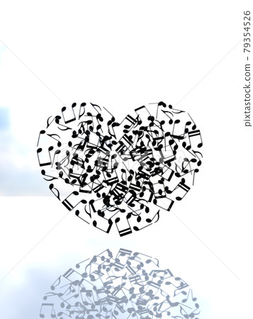 音符心黑色 Cg 插圖垂直 79354526