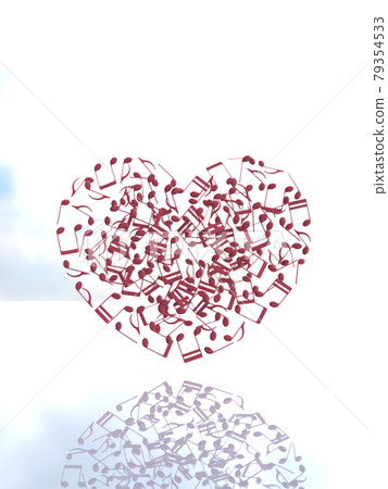 音符心粉紅色 Cg 插圖垂直 79354533