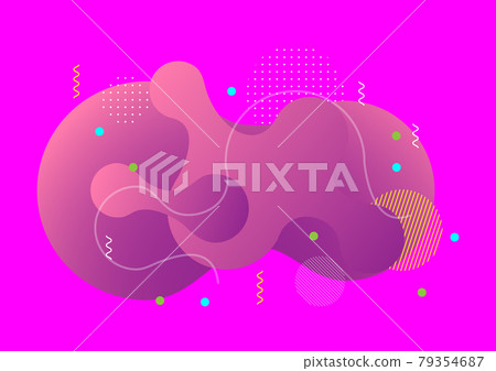 Pink and purple geometric background. Liquid-插圖素材[79354687 