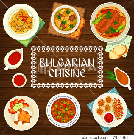 Bulgarian food cuisine menu cover, Bulgaria dishes Bulgarian food cuisine menu cover, Bulgaria dishes 79354694