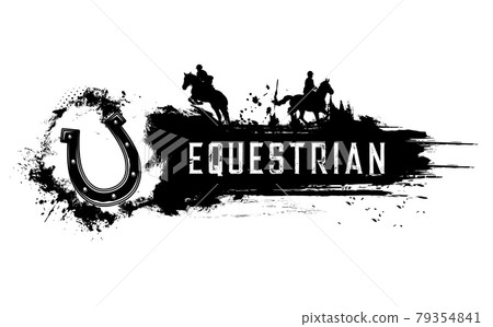 Equestrian sport, horse riding club poster Equestrian sport, horse riding club poster 79354841
