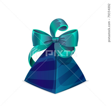 Gift box or present case with blue green bow tie 79354892