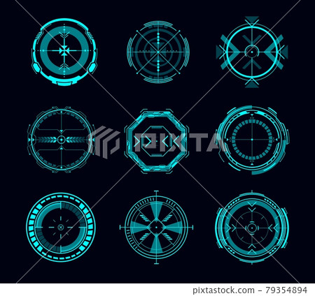 HUD aim control, futuristic target or navigation 79354894