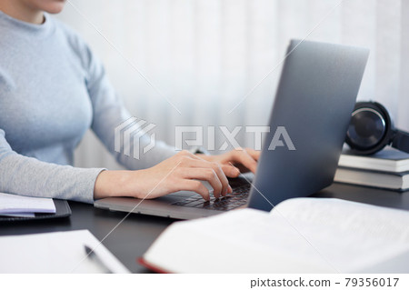 Office work concept a female secretary working on her duty about schedule arrangement and some important documents 79356017