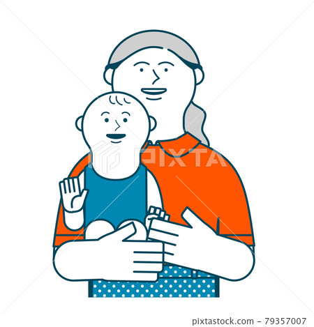 A woman holding a baby 79357007