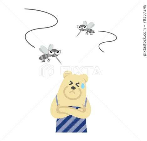 一個被蚊子折磨的北極熊丈夫的插圖圖像 一個被蚊子折磨的北極熊丈夫的插圖圖像 79357248