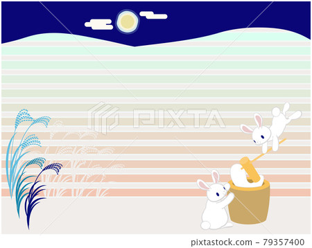Background material for rabbits that make rice... - Stock Illustration ...