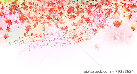 秋葉楓葉音符背景 79358624