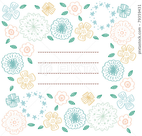 Light blue flower letter frame - Stock Illustration [79359431] - PIXTA