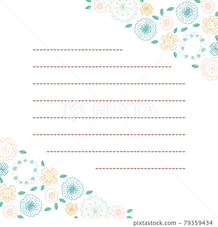 Light blue flower letter frame - Stock Illustration [79359434] - PIXTA