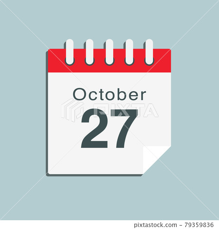 Icon day date 27 October, template calendar page 79359836