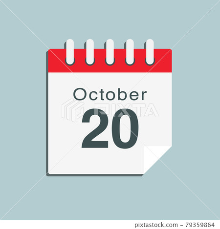 Icon day date 20 October, template calendar page Icon day date 20 October, template calendar page 79359864