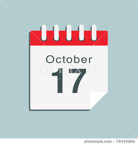 Icon day date 17 October, template calendar page 79359869