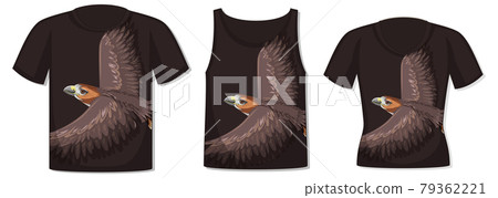 Front of t-shirt with hawk template 79362221