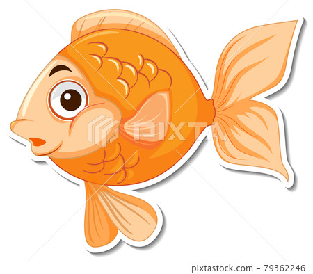 Cute fish sea animal cartoon sticker 79362246